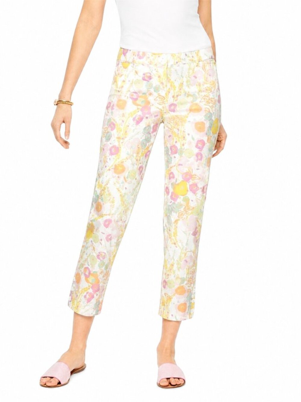 Talbots Pastel Floral Cropped Ankle Pants